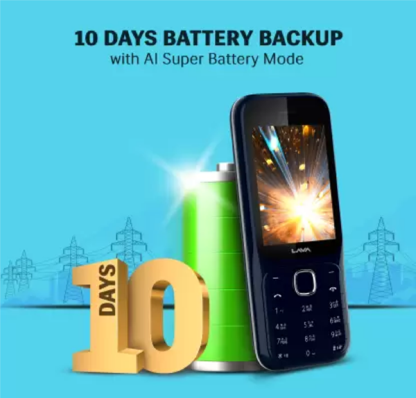 LAVA Gem Power Dual Sim Keypad Phone|2575 mAh Battery| Expandable Upto 32 MB  (Blue) - Image 3