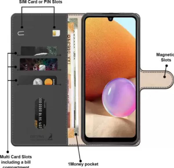 AIBEX Flip Cover for Poco C61 / Xiaomi Redmi A3 (Black, Cases with Holder, Pack of: 1) - Image 3