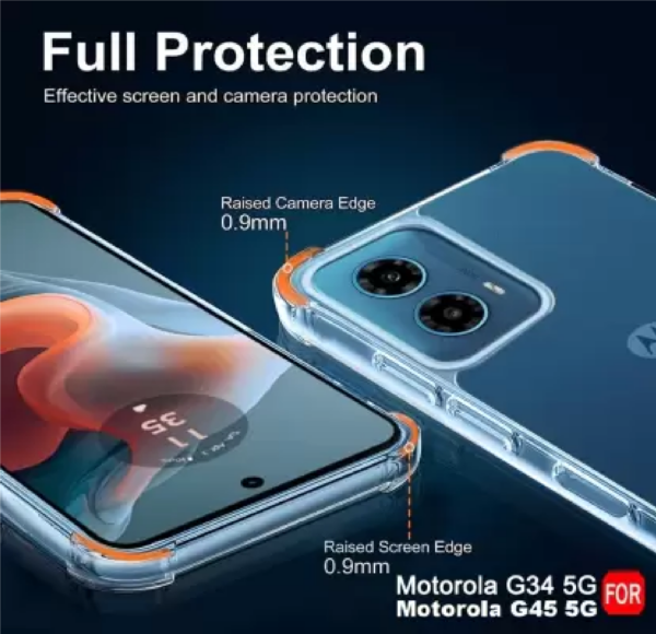 moto g45 Crystal Clear Back Cover Case for Motorola Moto G34 5G - Image 2