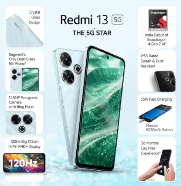 REDMI 13 5G (Hawaiian Blue, 128 GB)  (6 GB RAM) - Image 3