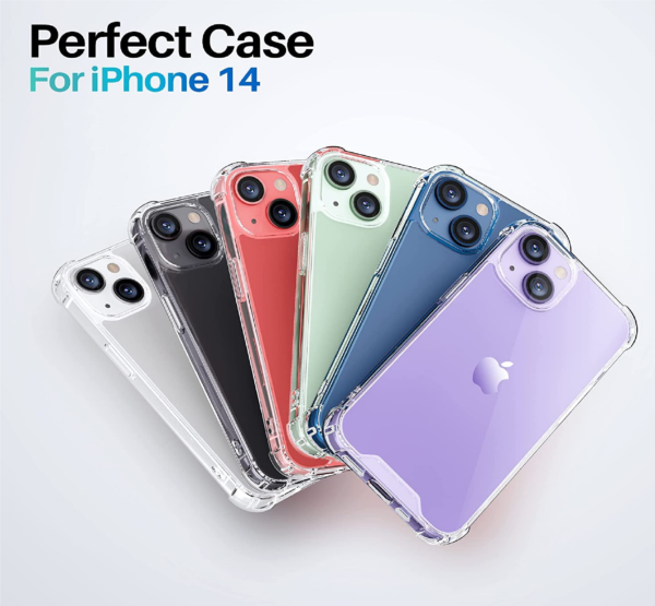 EGOTUDE Shockproof Transparent Hard Back Scratch Resistant Cover Case for iPhone 14 - Image 3