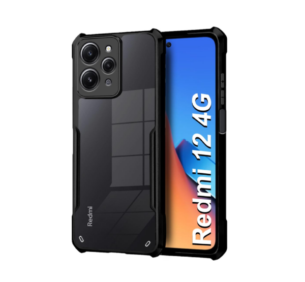 Fashionury TPU+Plastic Shockproof Crystal Clear Back Cover Case for Mi Redmi 12 4G