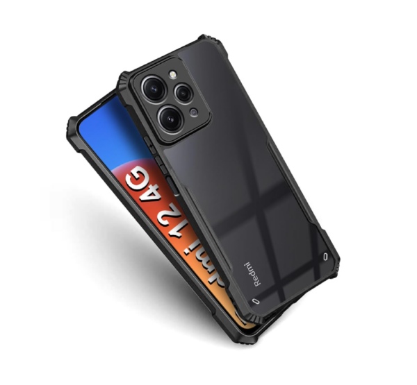 Fashionury TPU+Plastic Shockproof Crystal Clear Back Cover Case for Mi Redmi 12 4G - Image 2