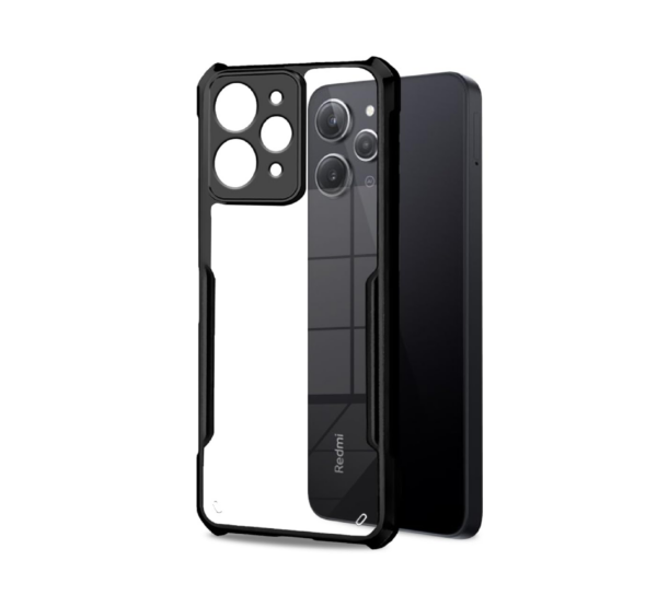 Fashionury TPU+Plastic Shockproof Crystal Clear Back Cover Case for Mi Redmi 12 4G - Image 3