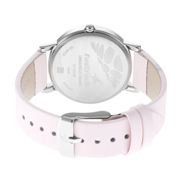 Fastrack Wear Your Look Quartz Analog with Day and Date Pink Dial Leather Strap Watch for Girls-NS6172SL03 - Image 2
