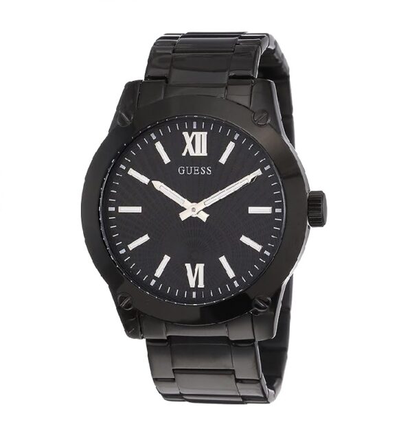 GUESS Stainless Steel Analog Black Dial Men Watch-Gw0574G3, Black Band