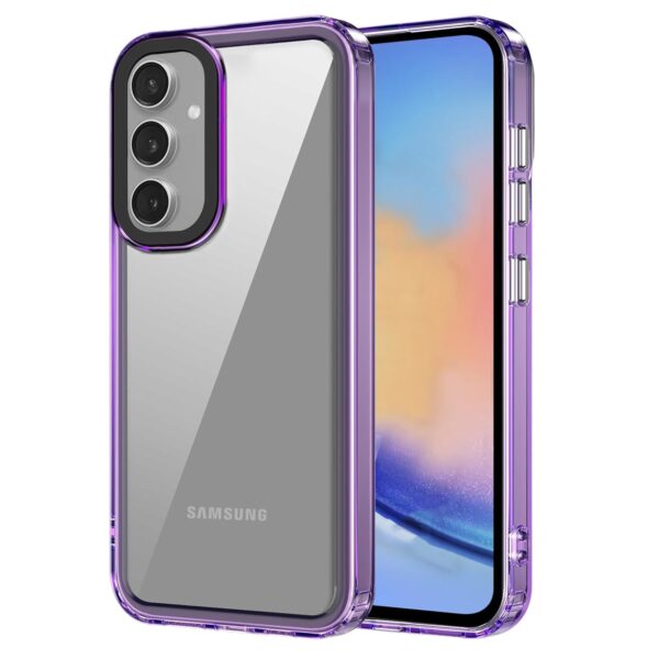 amazon basics Back Case Cover for Samsung Galaxy A34 5G (TPU + PC_Translucent Purple)