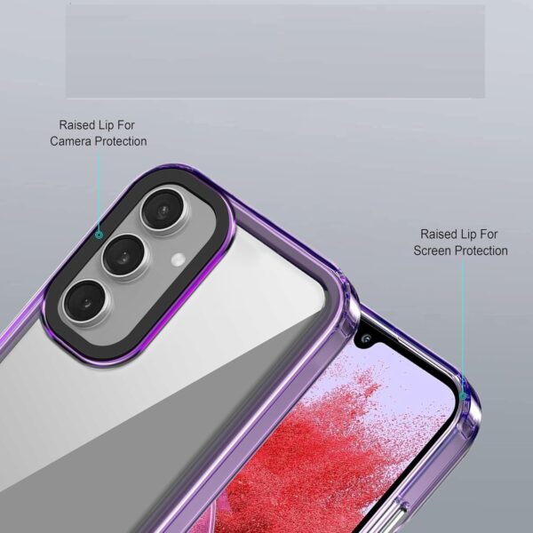 amazon basics Back Case Cover for Samsung Galaxy A34 5G (TPU + PC_Translucent Purple) - Image 2