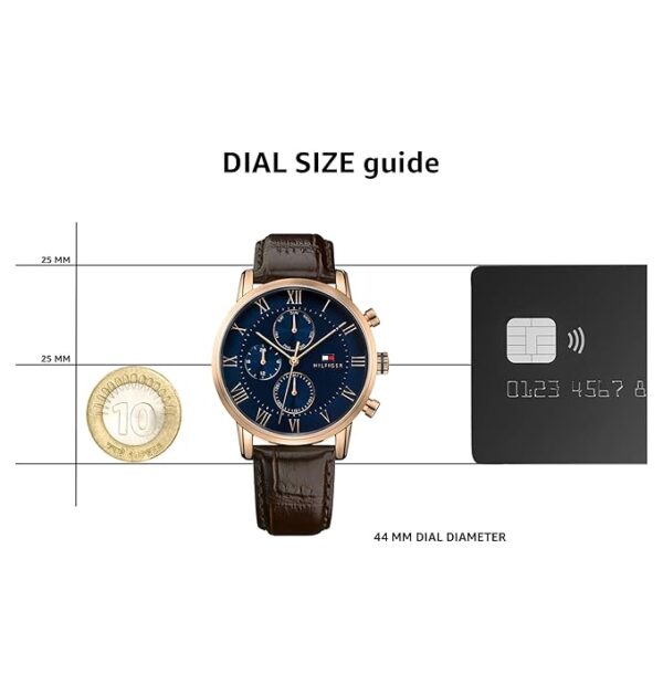 Tommy Hilfiger Quartz Multifunction Blue Dial Leather Strap Watch for Men-NETH1791399 - Image 2