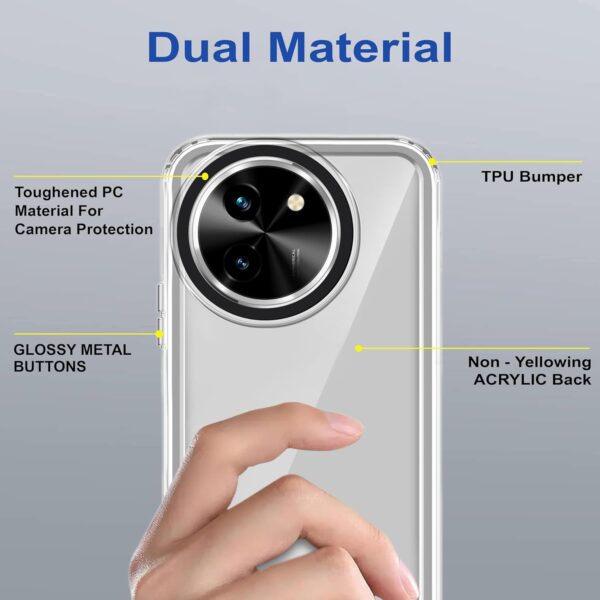 amazon basics Back Case Cover for Vivo T3x 5G- Space-Clear - Image 2