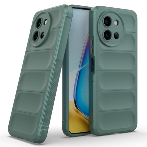 amazon basics Back Case Cover for Vivo T3x 5G (Silicone_Dark Green)