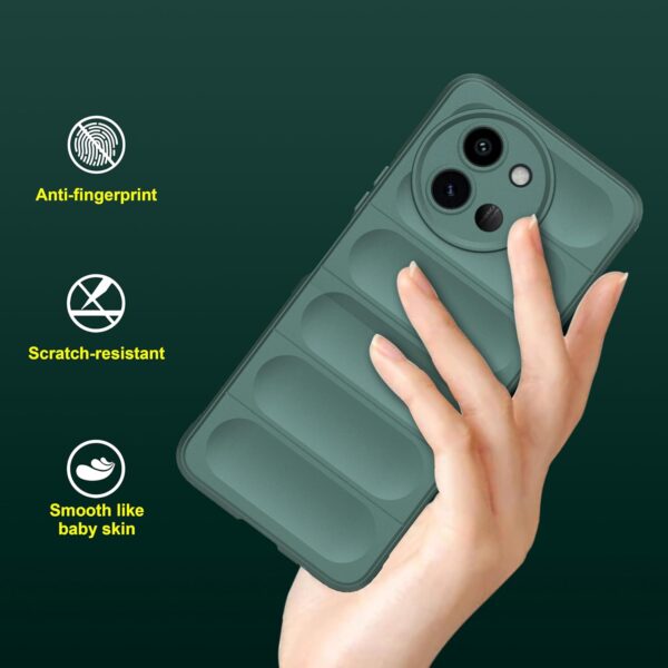amazon basics Back Case Cover for Vivo T3x 5G (Silicone_Dark Green) - Image 2