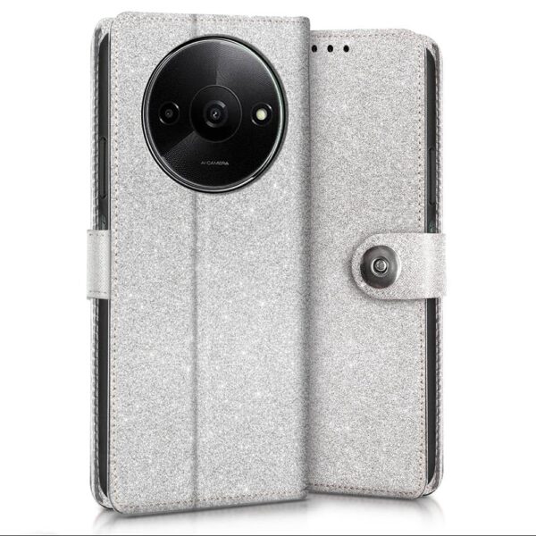 WOW IMAGINE Shock Proof Flip Cover Back Case for Mi Redmi A3 | Redmi A3X | Poco C61 (Magnetic Button Flip Case |(Shimmer) - Image 2