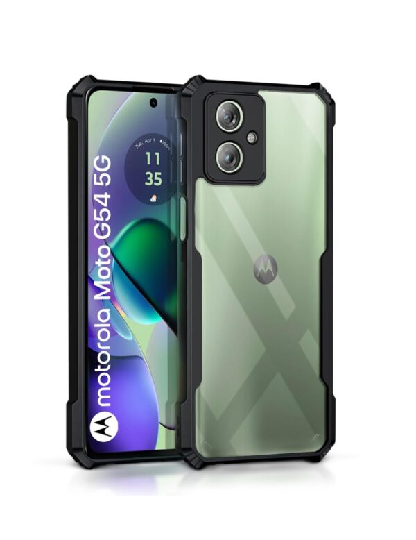 WOW IMAGINE Shock Proof Clear Protective Back Case for Motorola Moto G54 5G |Black