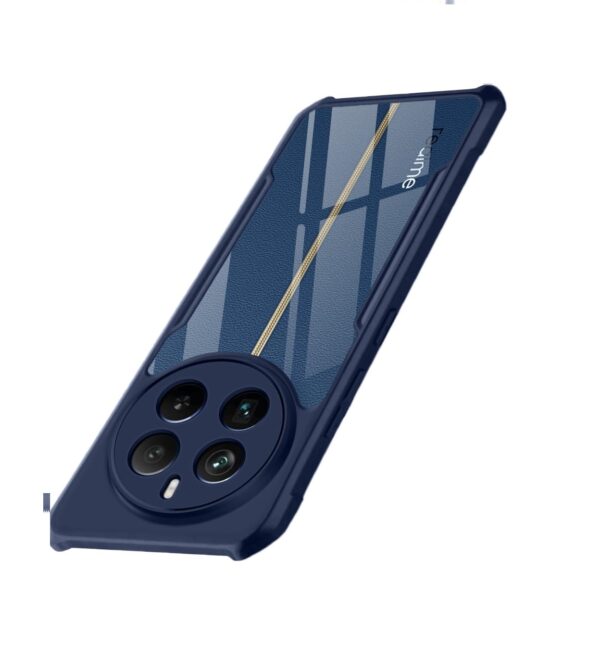 TheGiftKart ShockProof Crystal Clear Back Cover Case For Realme 12 Pro / 12 Pro Plus 5G / ( Blue Bumper)