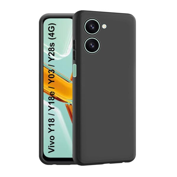 CEDO Vivo Y18 / Y18e / Y03 / Y28s (4G) Back Case Cover |Transparent (Black)