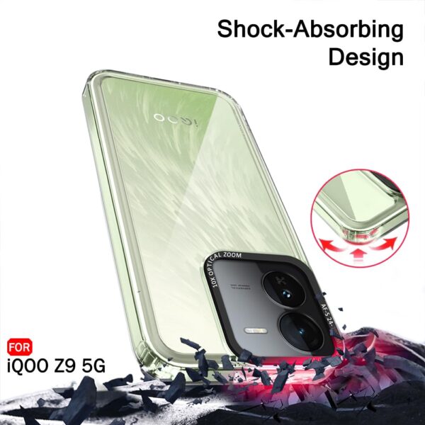 TheGiftKart Hybrid Shockproof Back Cover Case for IQOO Z9 5G |  (TPU & PC, Transparent Bumper) - Image 2