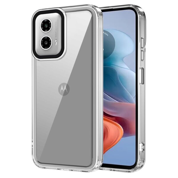 amazon basics Back Case Cover for Moto G45 5G | (TPU + PC | Transparent)
