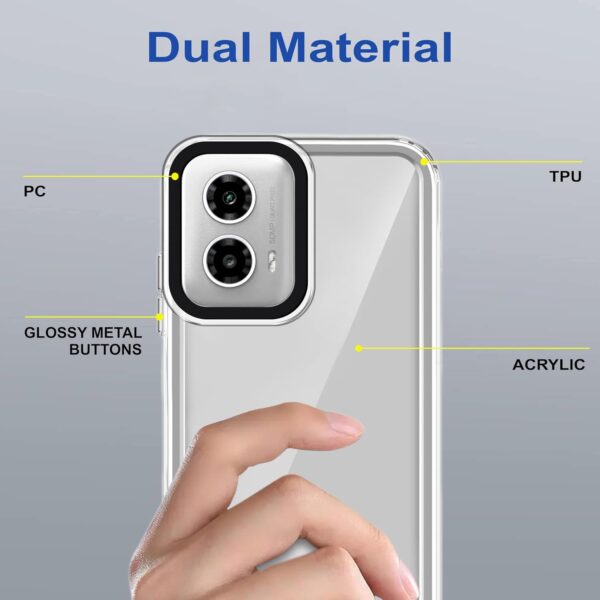 amazon basics Back Case Cover for Moto G45 5G | (TPU + PC | Transparent) - Image 2