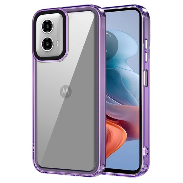 amazon basics Back Case Cover for Moto G45 5G |(Translucent Purple)