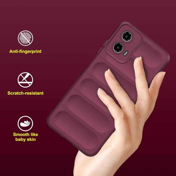 amazon basics Back Case Cover for Motorola Moto G45 5G | Plum - Image 2
