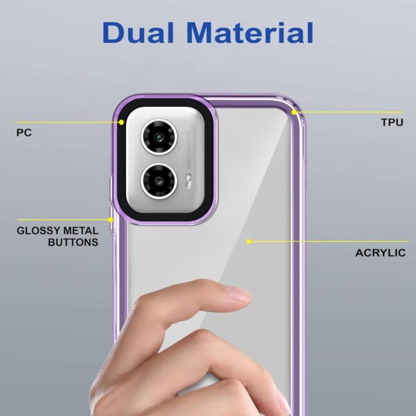 amazon basics Back Case Cover for Moto G45 5G |(Translucent Purple) - Image 2