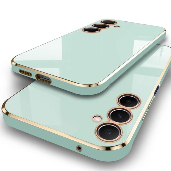 TheGiftKart Luxurious Golden-Plated Back Cover Case for Samsung Galaxy A16 5G |(TPU, Light Green)