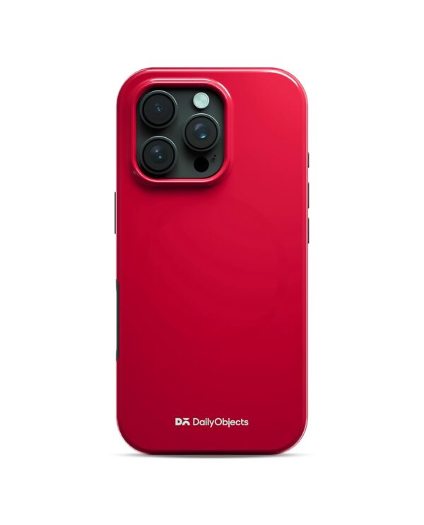 DailyObjects Enamel Bumper MagSafe Case for iPhone 16 Pro -Enamel Red