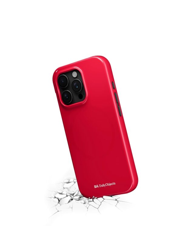 DailyObjects Enamel Bumper MagSafe Case for iPhone 16 Pro -Enamel Red - Image 3