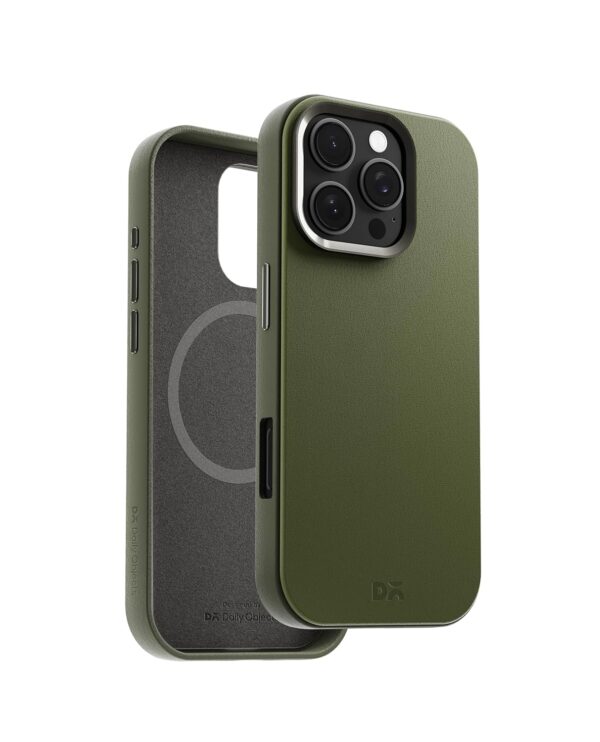 DailyObjects Leatherite Case for iPhone 16 Pro-Green-Olive - Image 2