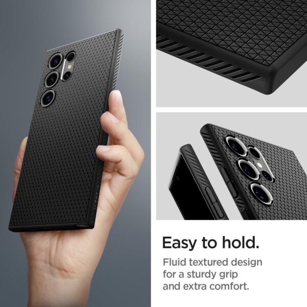 Spigen Liquid Air Back Cover Case Compatible with Galaxy S24 Ultra (TPU | Matte Black) - Image 3