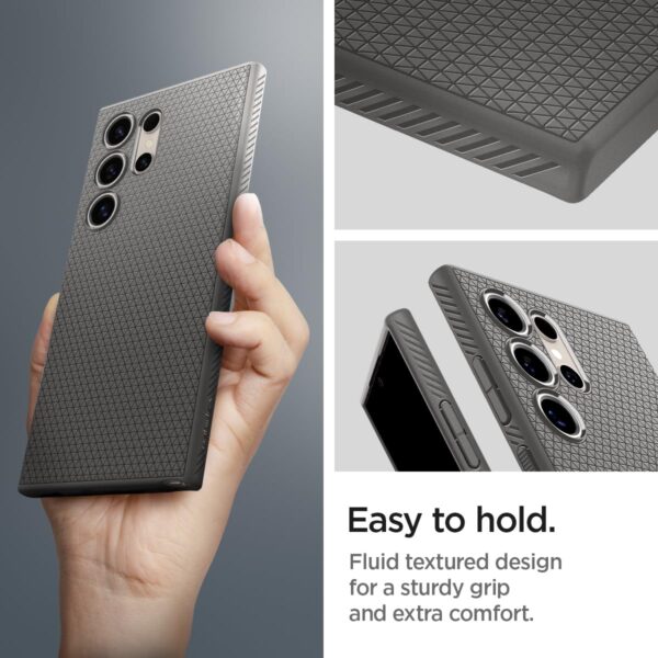 Spigen Liquid Air Back Cover Case Compatible with Galaxy S24 Ultra (TPU | Marble Gray) - Image 3