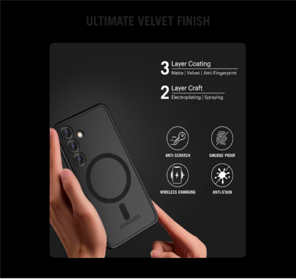 Black Nimbus Magnetic Phone Case Cover For Samsung Galaxy S24 - Image 3