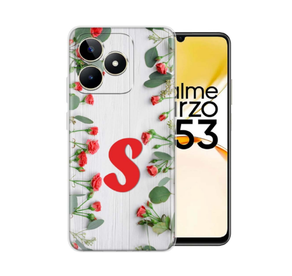 Fashionury Soft Silicon Slimfit Back Cover for Realme Narzo N53 Stylish Printed Back Cover