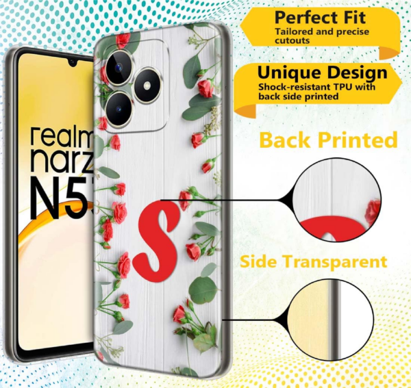 Fashionury Soft Silicon Slimfit Back Cover for Realme Narzo N53 Stylish Printed Back Cover - Image 2