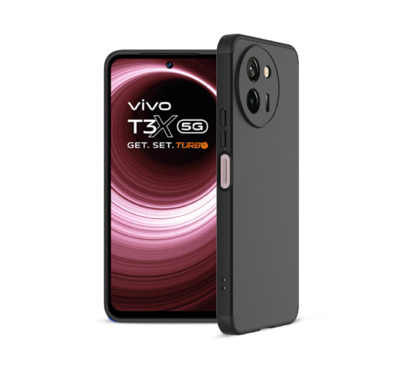 Kapa Double Dip Full 360 Protection Back Case Cover for Vivo T3x 5G (Black)
