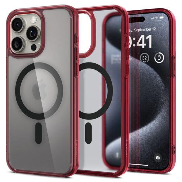 Spigen Ultra Hybrid Magfit Back Cover Case (Frost Deep Red)