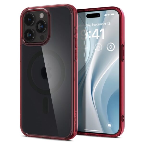Spigen Ultra Hybrid Magfit Back Cover Case (Frost Deep Red) - Image 2
