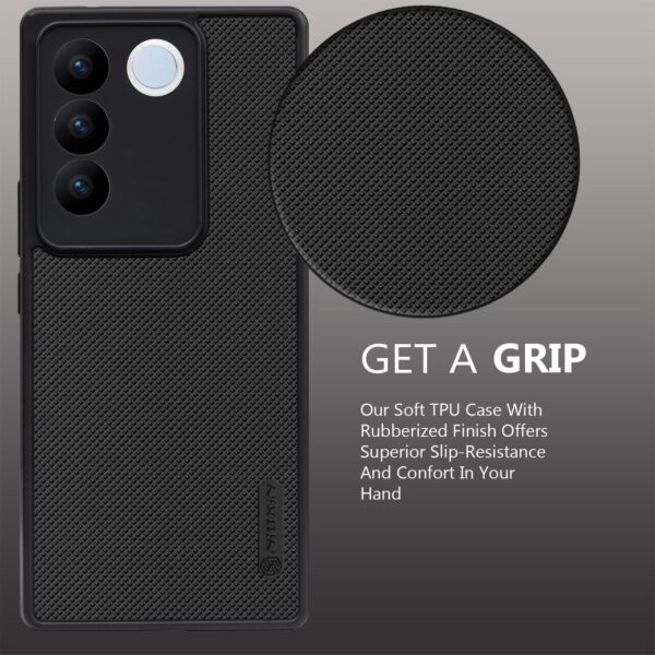 VIDO Silicone Super Frosted Raised Camera Protect Soft Back Case Cover for Vivo V27 Pro 5G / Vivo V27, Black - Image 3